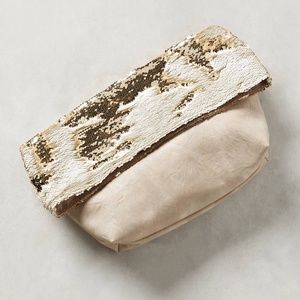 NWT Anthropologie Shimmer Foldover Clutch